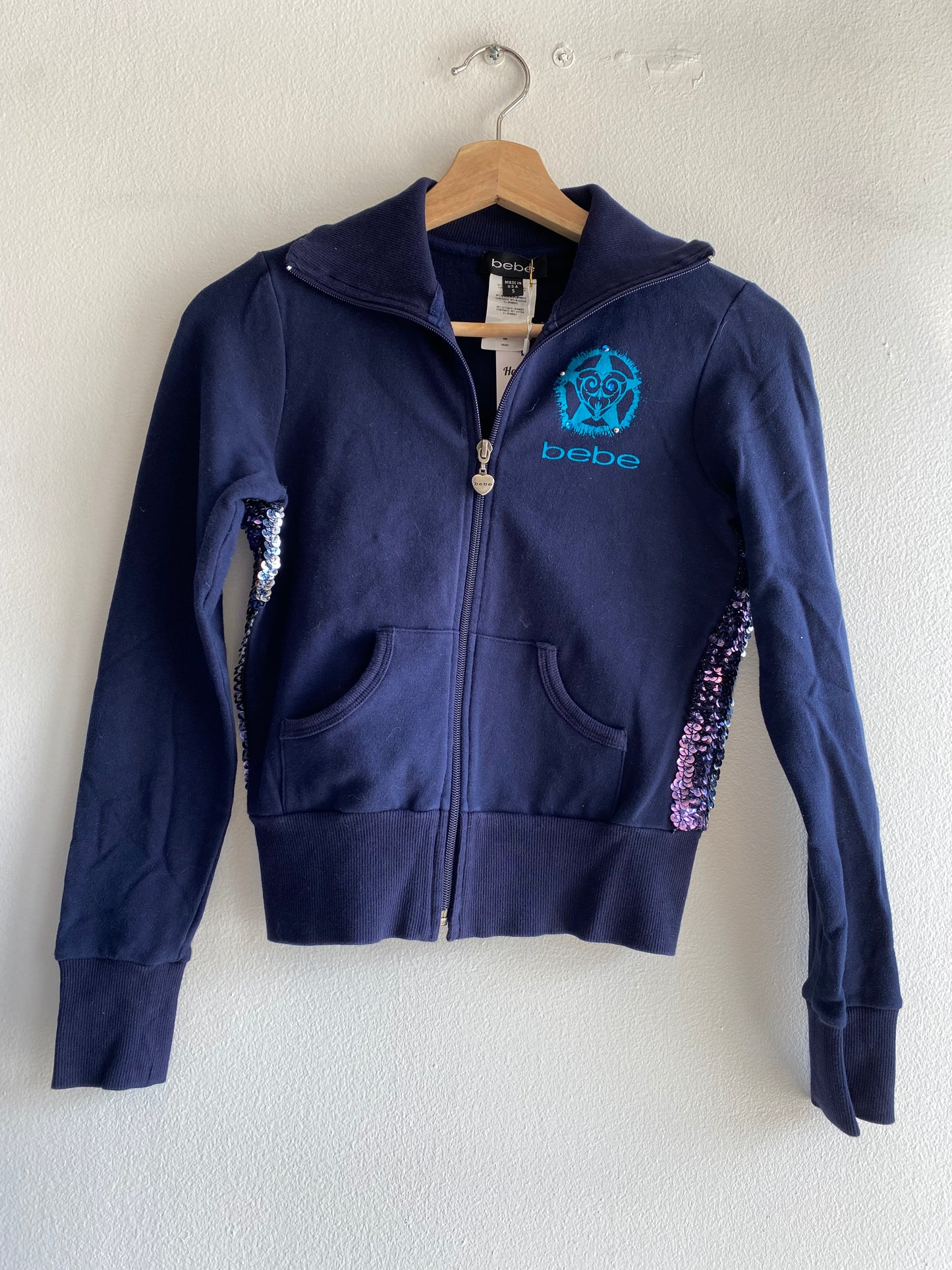 Vintage Y2K navy blue BEBE sweatshirt - La Lovely Vintage 