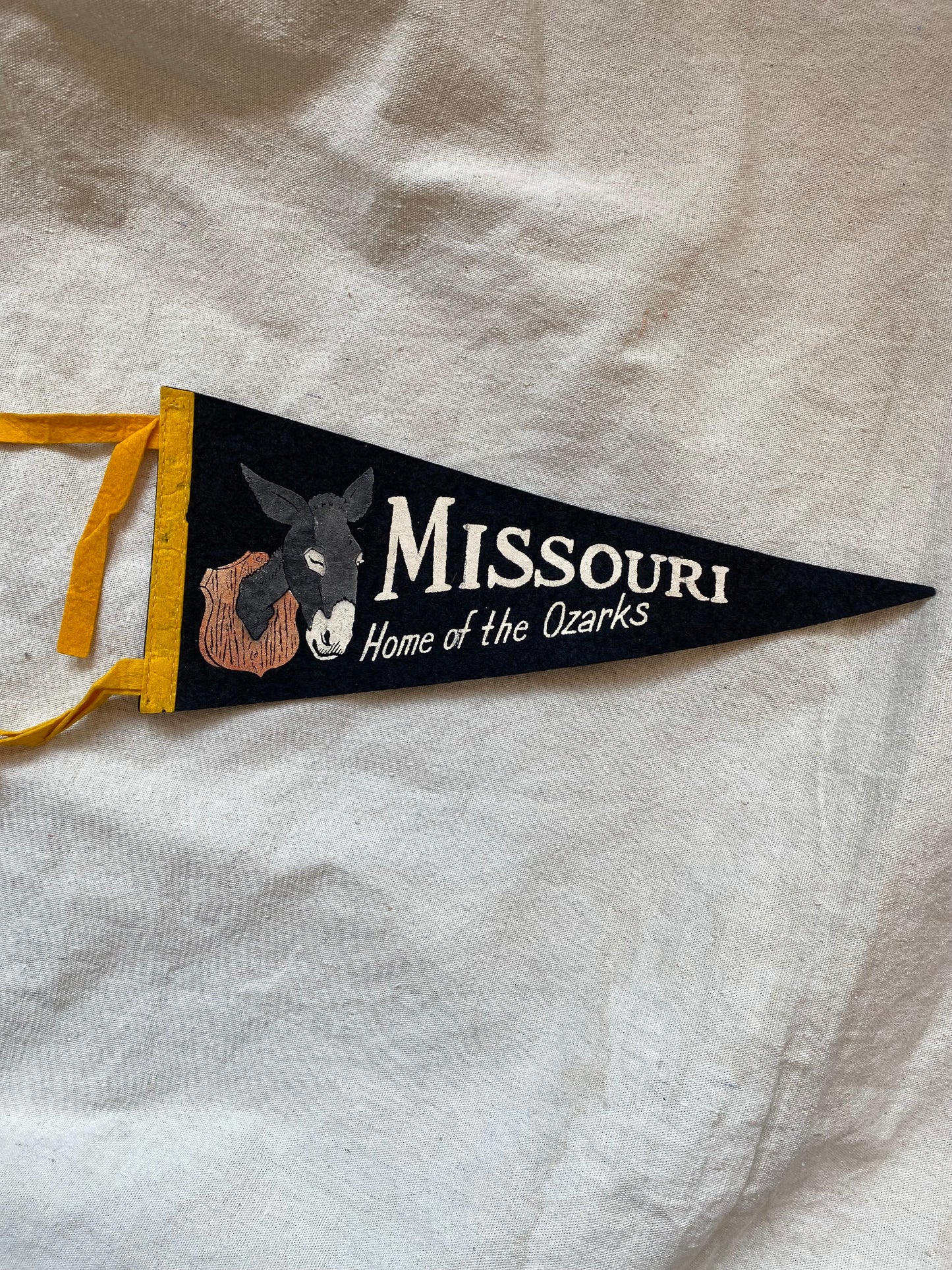 Vintage 1950's/1960's Missouri Mule Mini Pennant - La Lovely Vintage 