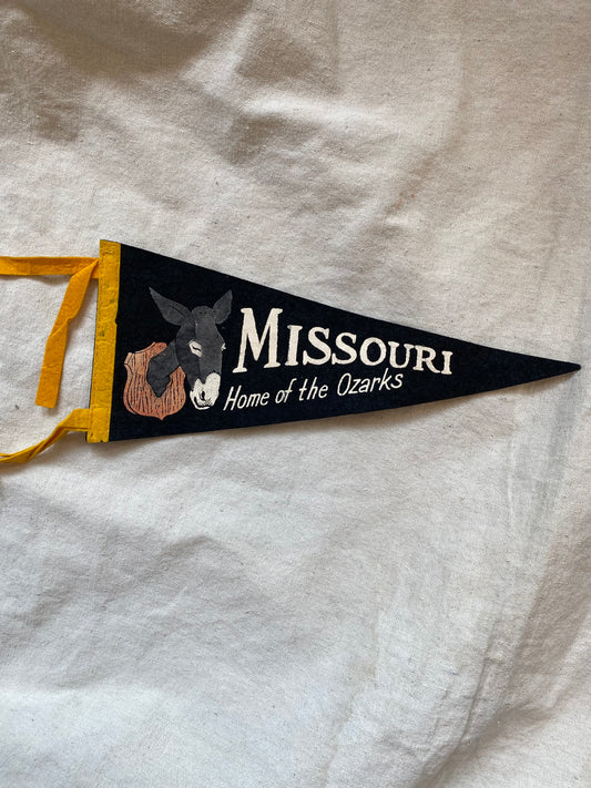 Vintage 1950's/1960's Missouri Mule Mini Pennant - La Lovely Vintage 