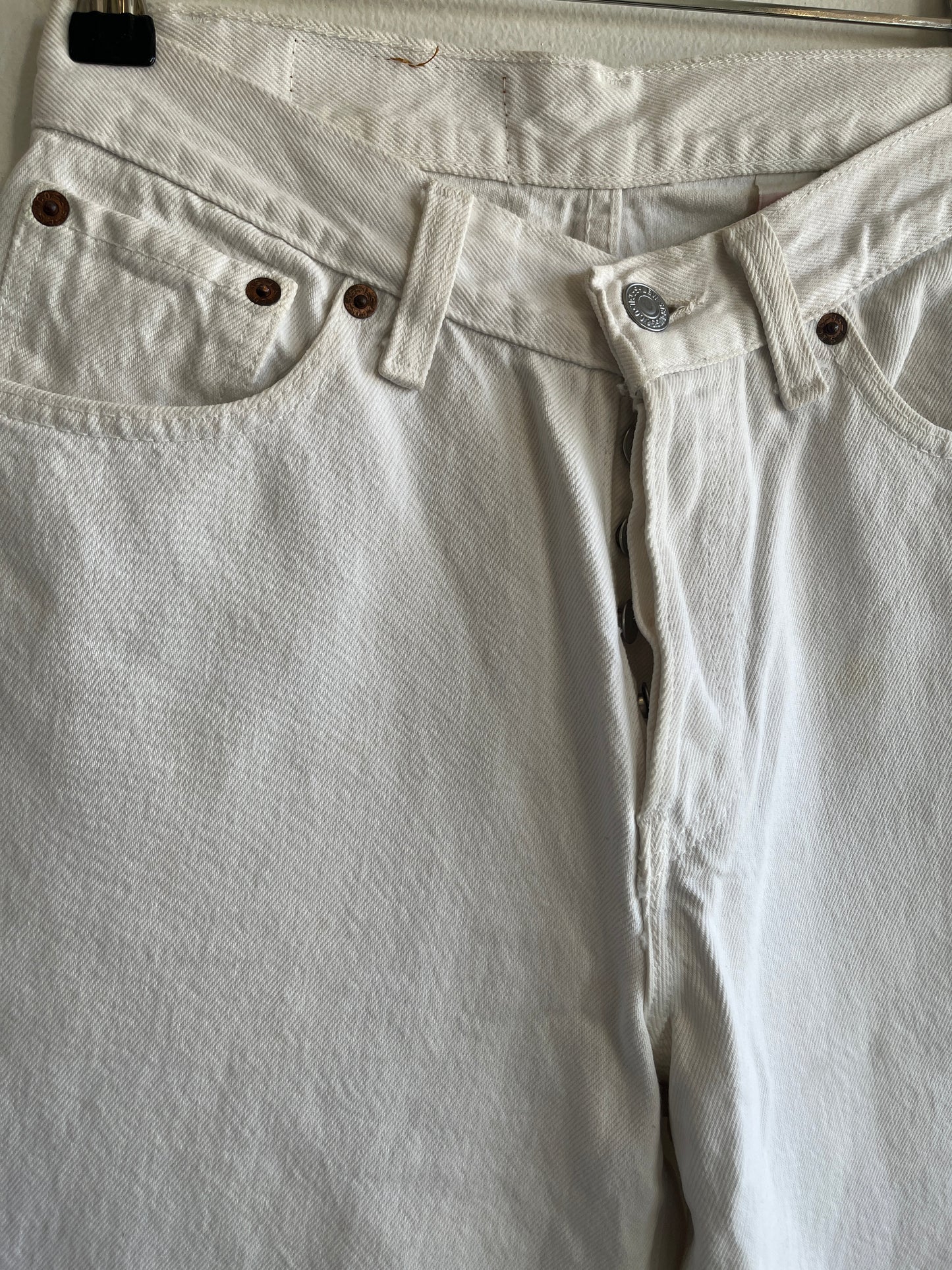Vintage 1990's Levis 501s White Denim Jeans - La Lovely Vintage 