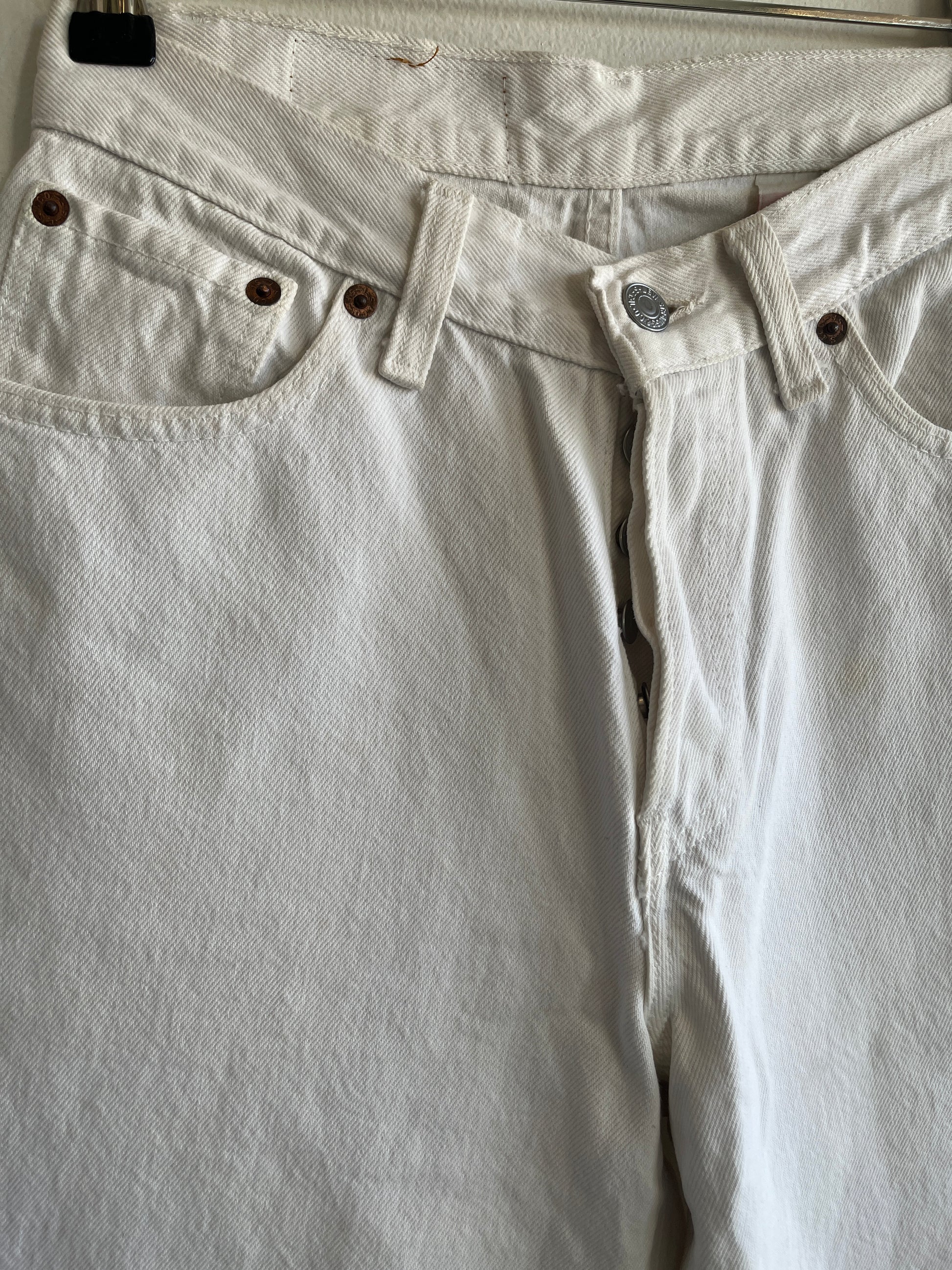 Vintage 1990's Levis 501s White Denim Jeans - La Lovely Vintage 