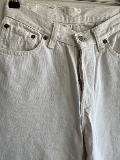 Vintage 1990's Levis 501s White Denim Jeans - La Lovely Vintage 