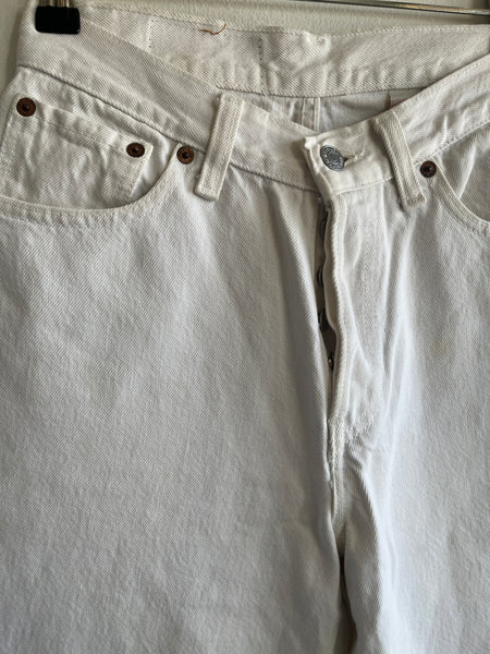 Vintage 1990's Levis 501s White Denim Jeans