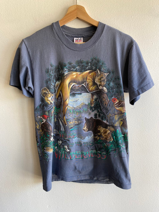Vintage 1990's Forest Animals All Over Print T-Shirt