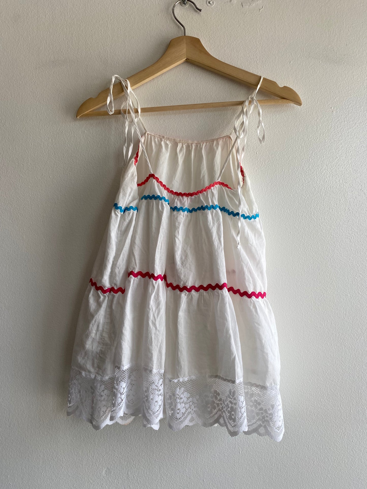Vintage Y2K Victoria Secret White Cotton Top with Colorful Trim