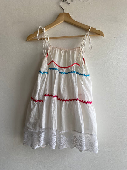 Vintage Y2K Victoria Secret White Cotton Top with Colorful Trim