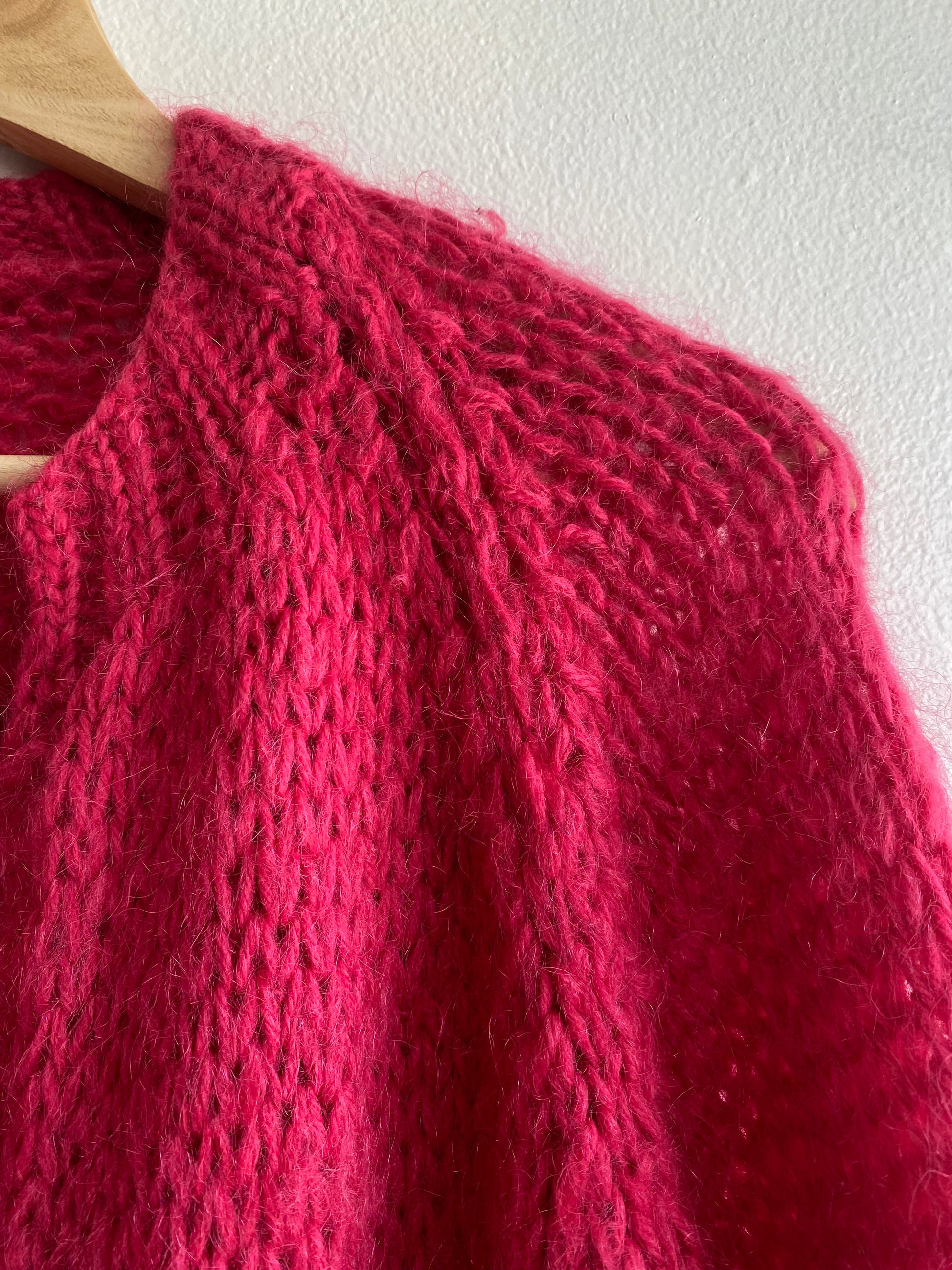 Vintage 70's Pink Mohair Blend Cardigan - La Lovely Vintage 