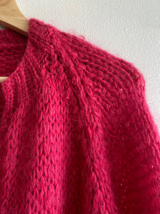 Vintage 70's Pink Mohair Blend Cardigan - La Lovely Vintage 