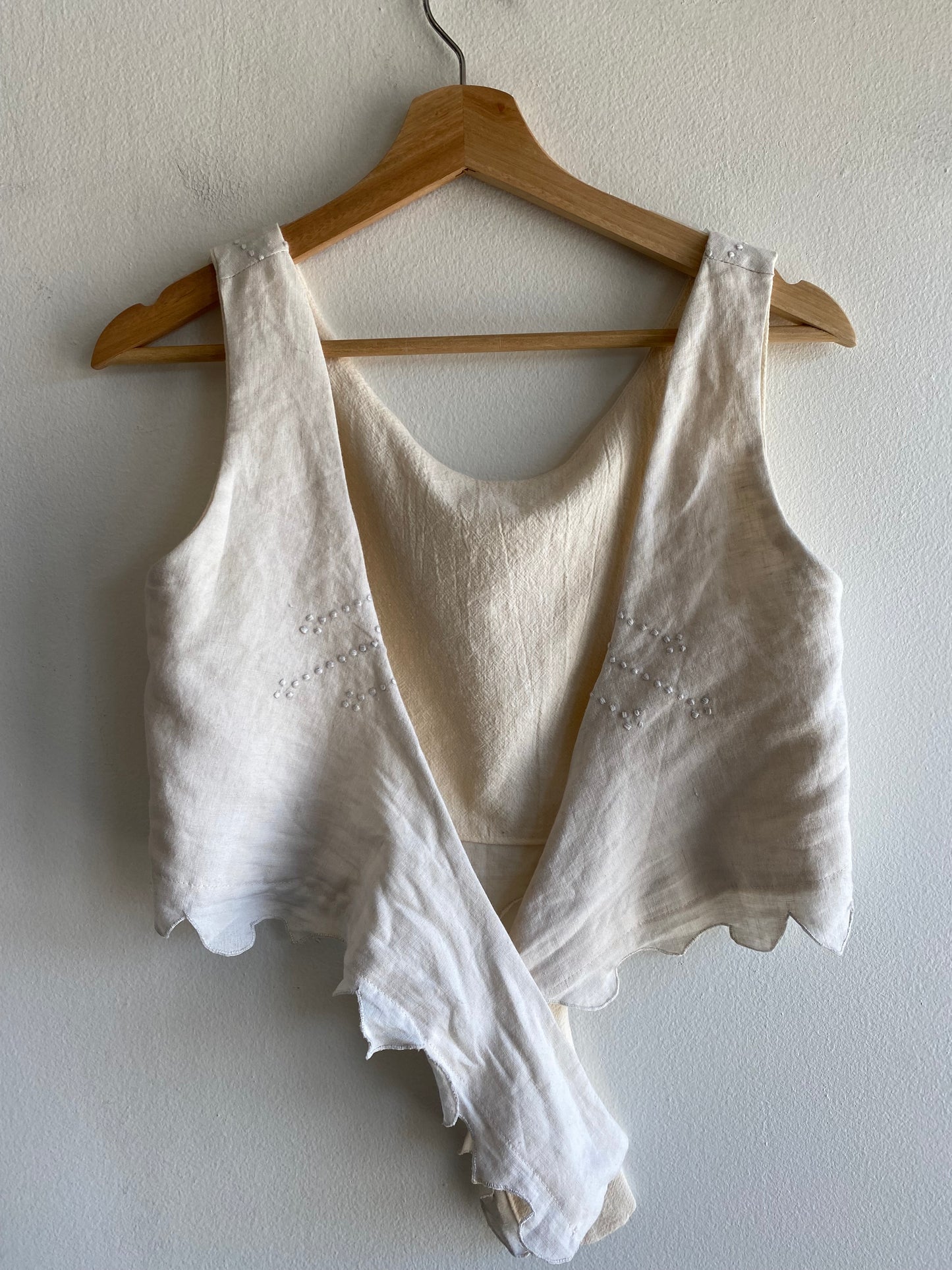 Trash Textiles - Handmade Antique Table Cloth Halter Top