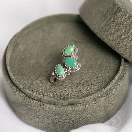 Moxie Maine - Curved Turquoise Multi-Stone Ring .925 Sterling Silver