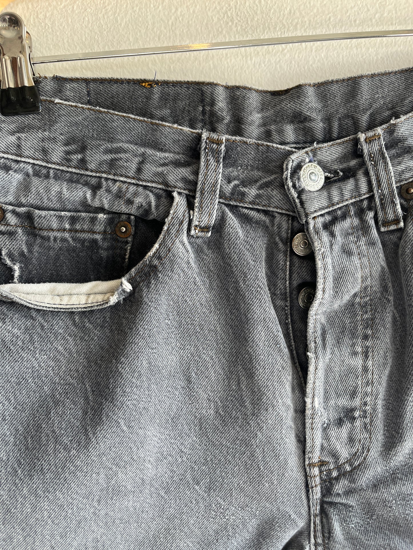 Vintage 1980’s Levi’s 501 Grey Denim Shorts