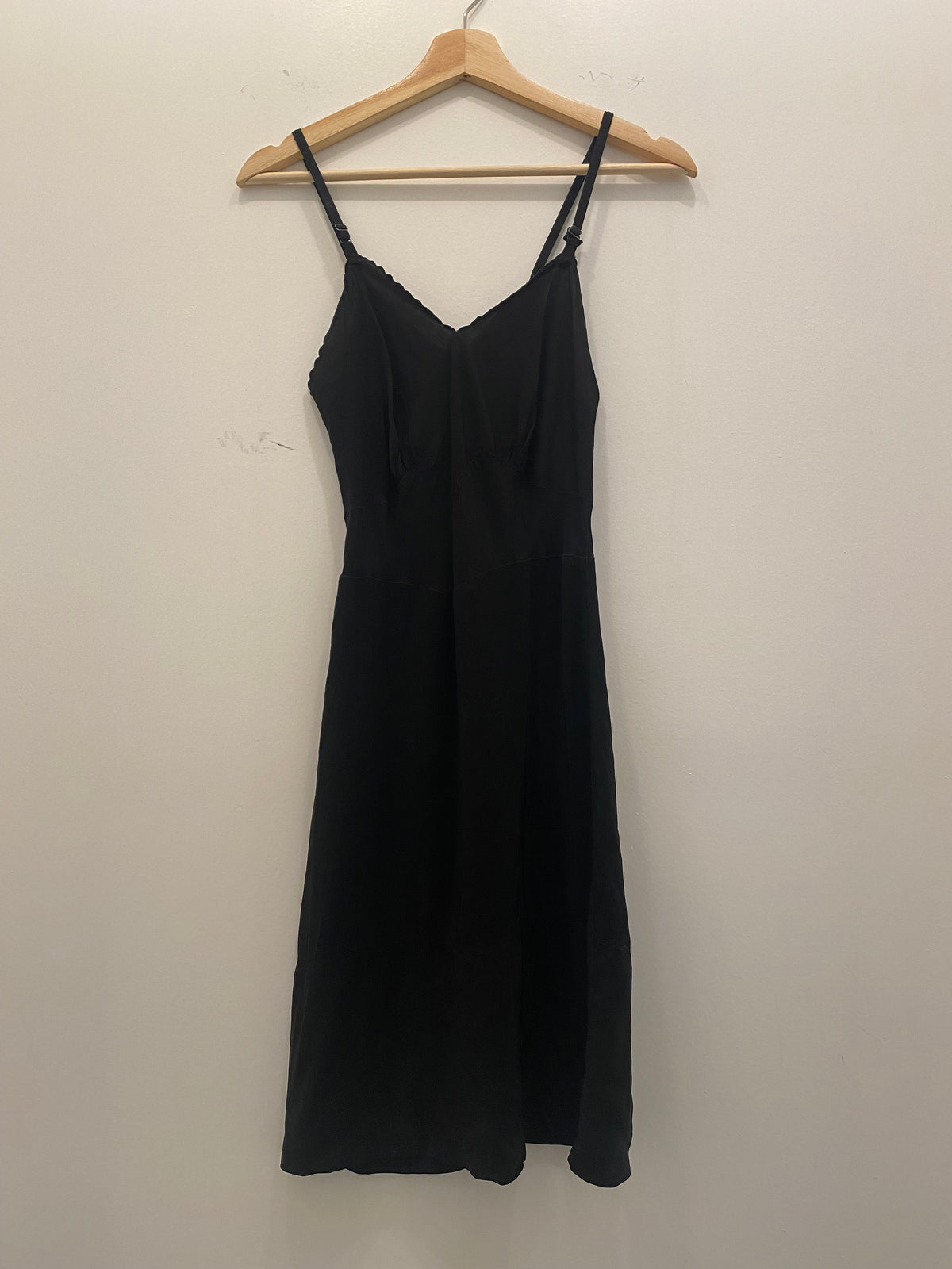 Vintage 40's Black Satin Slip Dress - La Lovely Vintage 