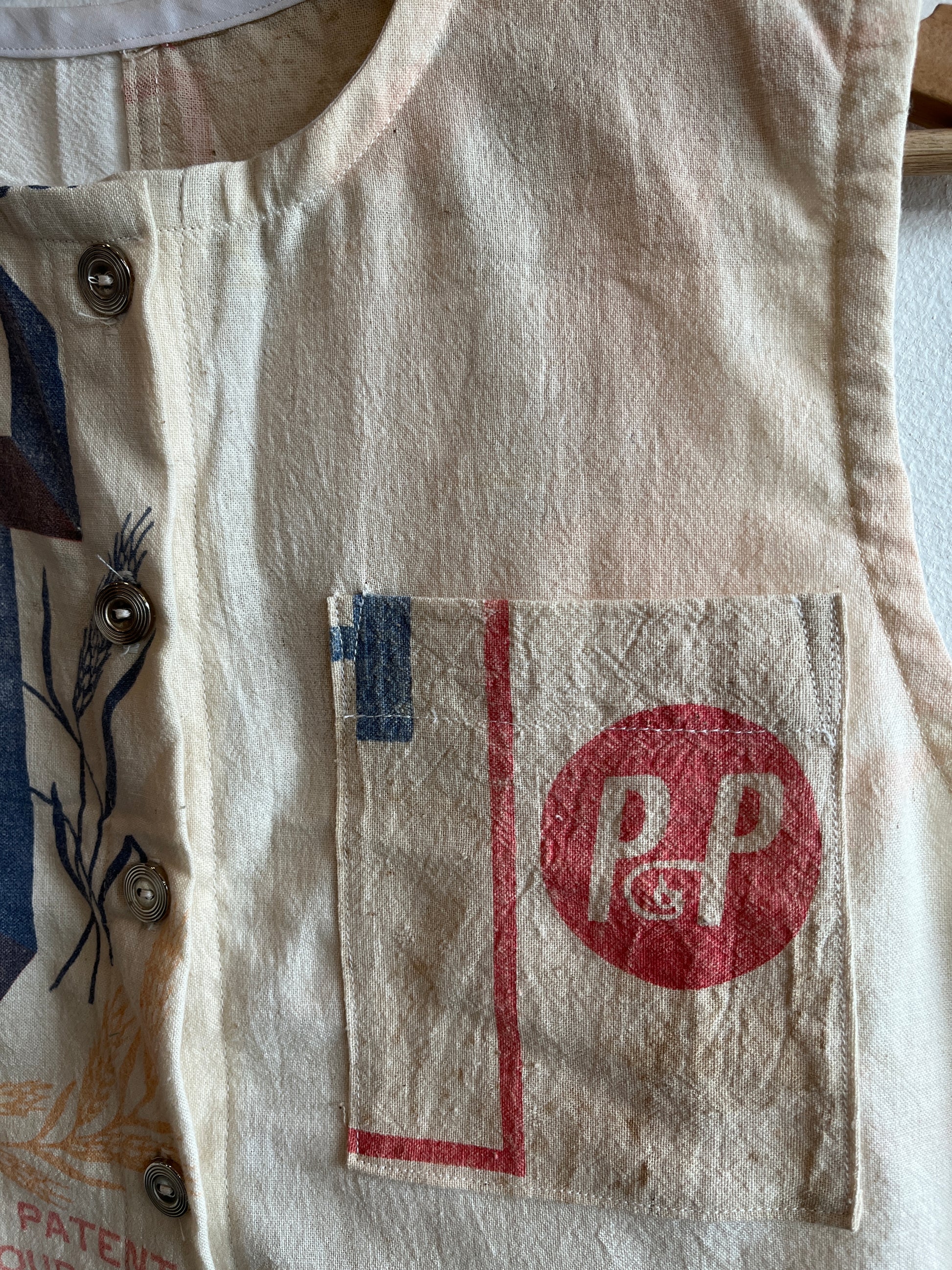 Trash Textiles - Handmade Vintage Feedsack Blouse - La Lovely Vintage 