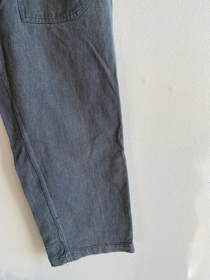 Vintage 1950’s Swiss Salt and Pepper Denim Military Trousers