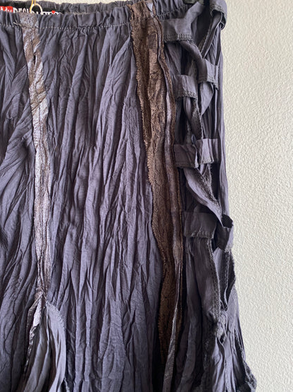 Vintage Y2K MY DESIGN PARIS Charcoal Maxi Fairy Skirt