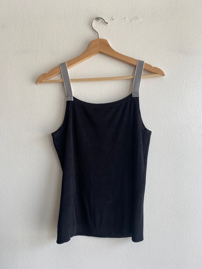 Vintage 90's Roth LeCover California Black Button Strap Tank Top - La Lovely Vintage 