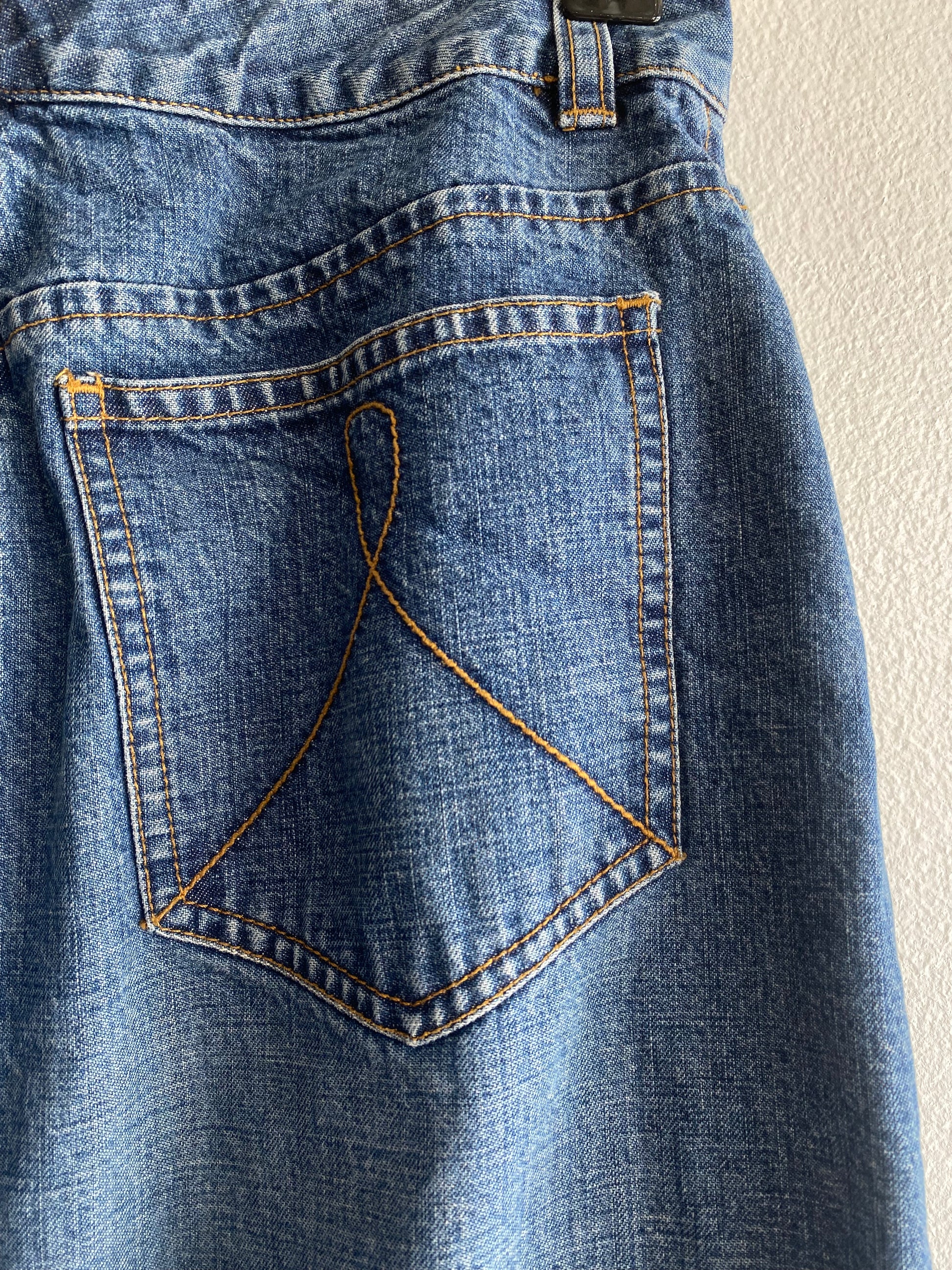 Y2K Armani denim midi skirt - La Lovely Vintage 