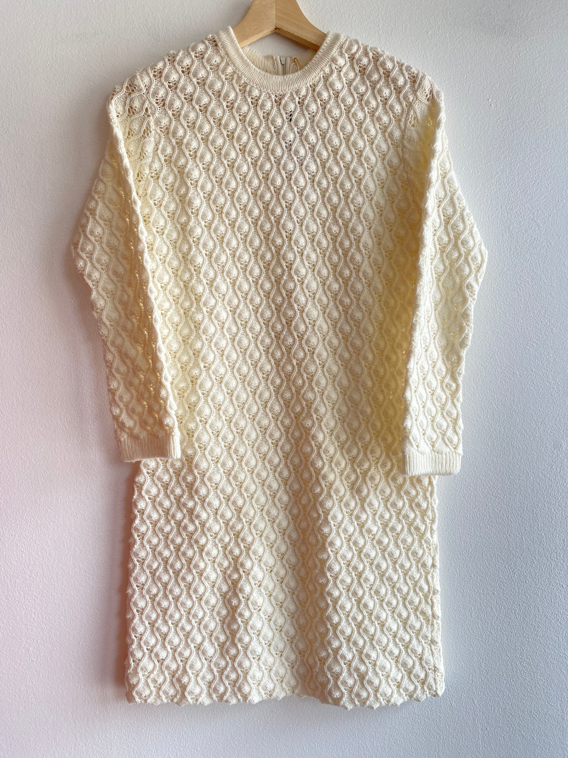 Vintage 70's White Crochet Midi Dress - La Lovely Vintage 
