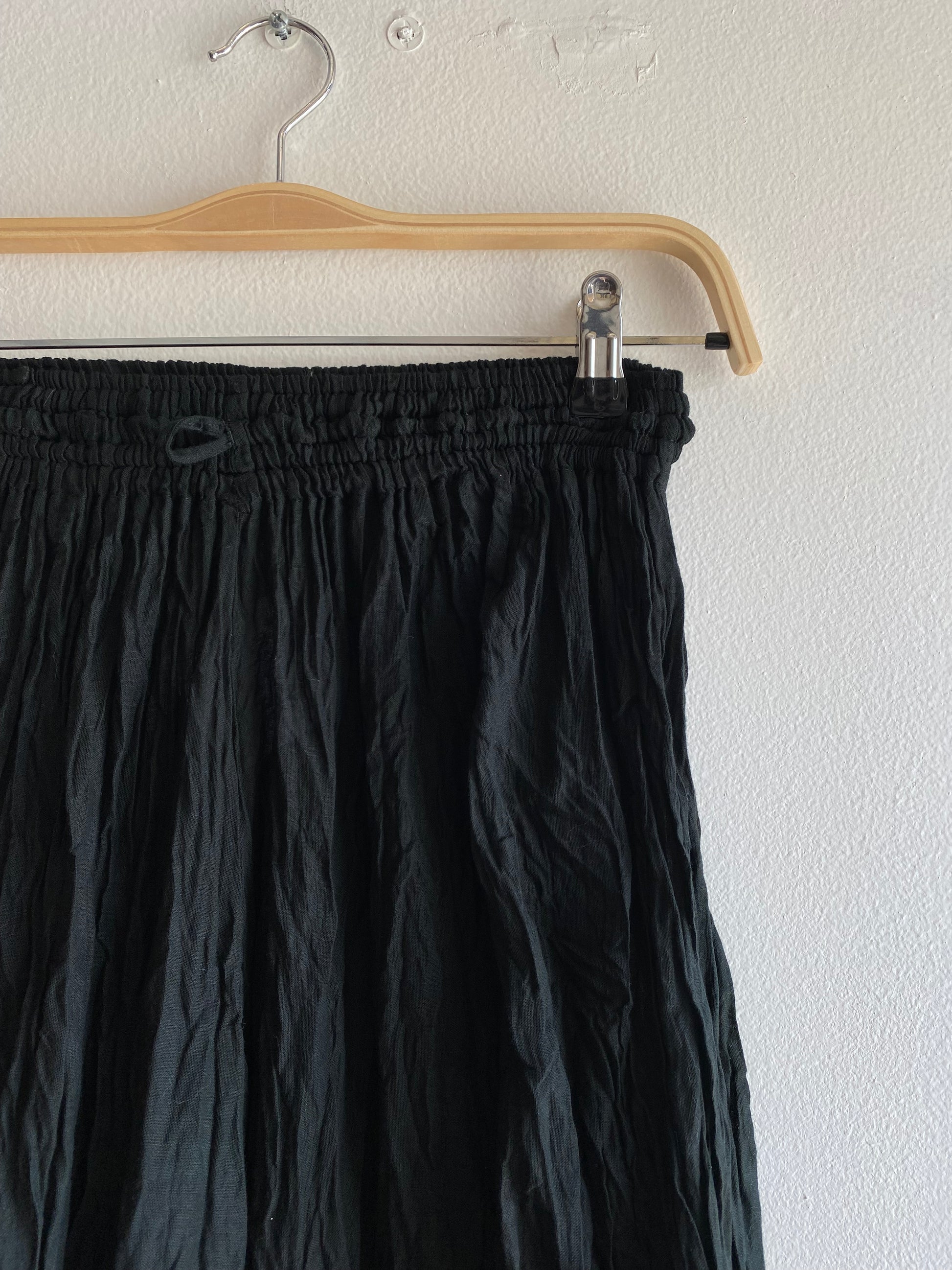 Vintage 90s black cotton maxi skirt - La Lovely Vintage 