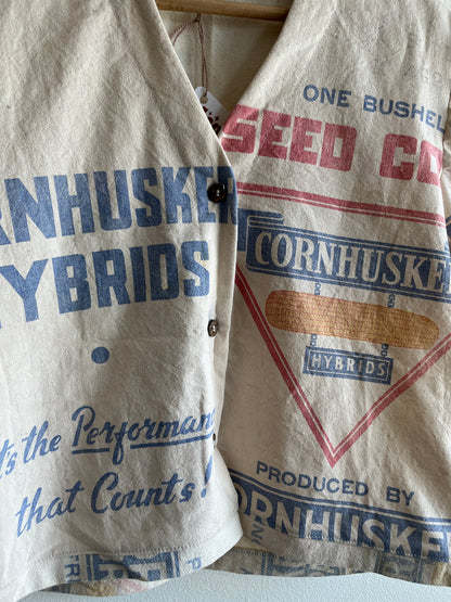 Trash Textiles - Handmade Antique Feedsack Blouse/Shirt