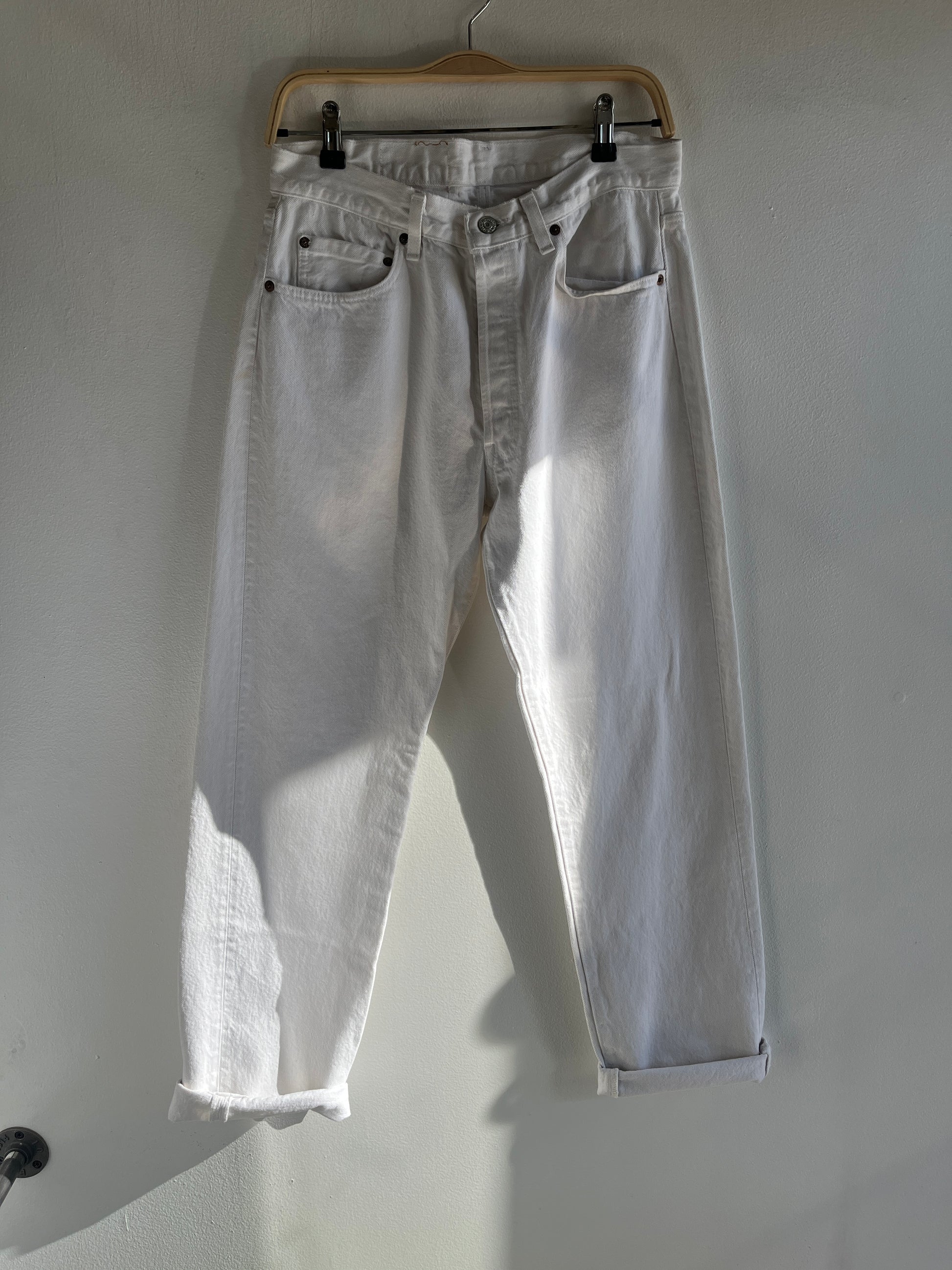 Vintage 1980’s Levi’s 501 White Denim Jeans - La Lovely Vintage 
