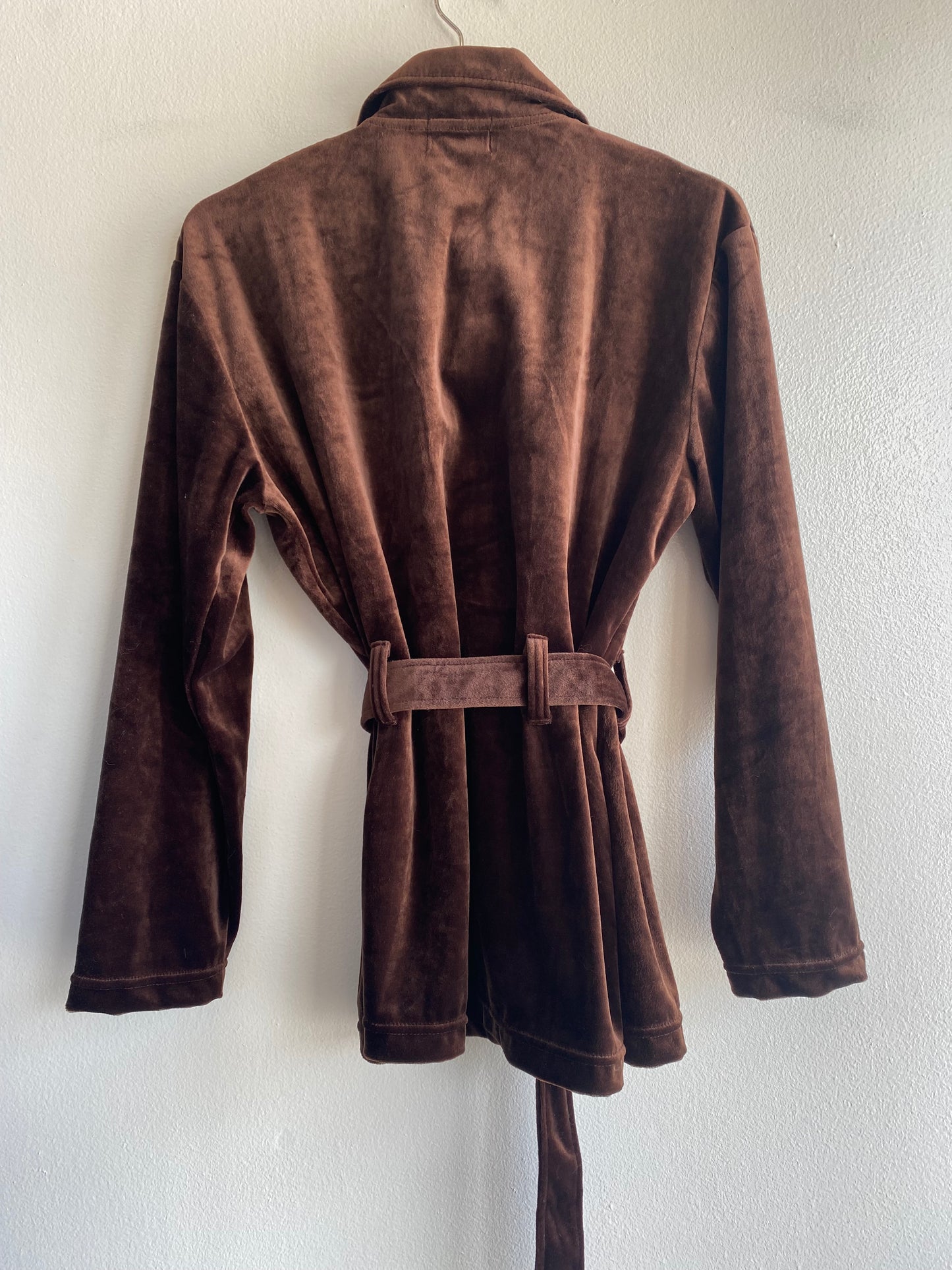 Vintage 90's Long Sleeve Brown Velvet Button-Up Top