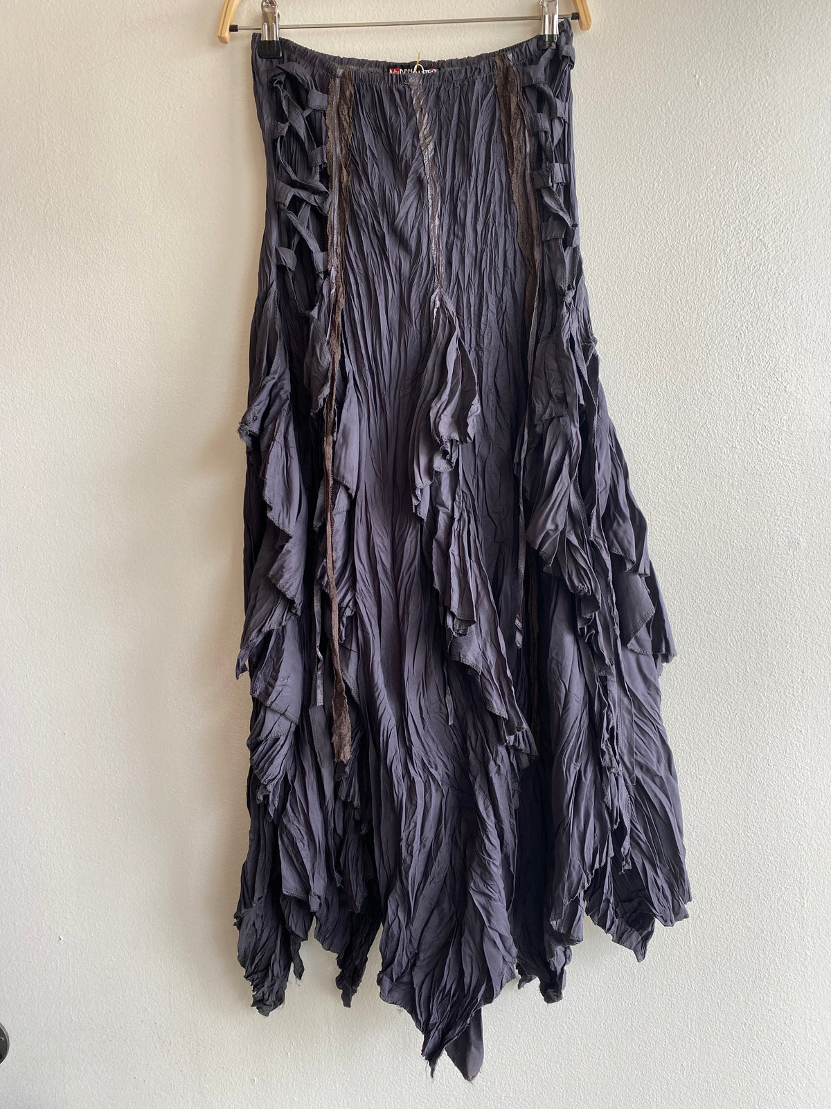 Vintage Y2K MY DESIGN PARIS Charcoal Maxi Fairy Skirt