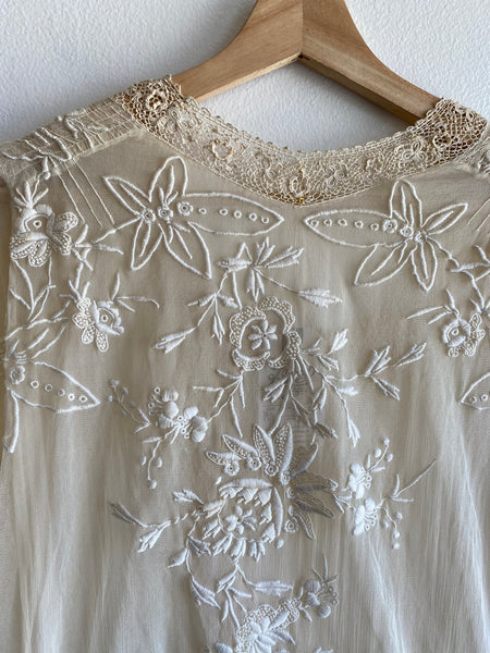 Vintage 1910’s Edwardian Sheer Lace Dress