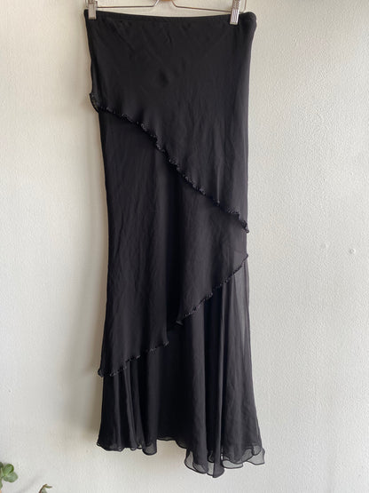 Vintage 90's Marina Black Beaded Midi Skirt