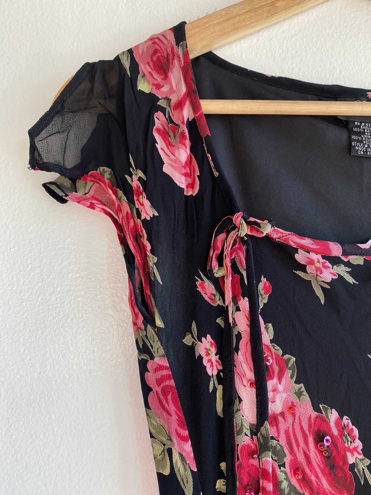 Vintage 90's CDC Black Floral Maxi Dress