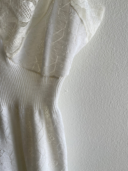 Vintage 1970’s Knit Lace Tank-Top