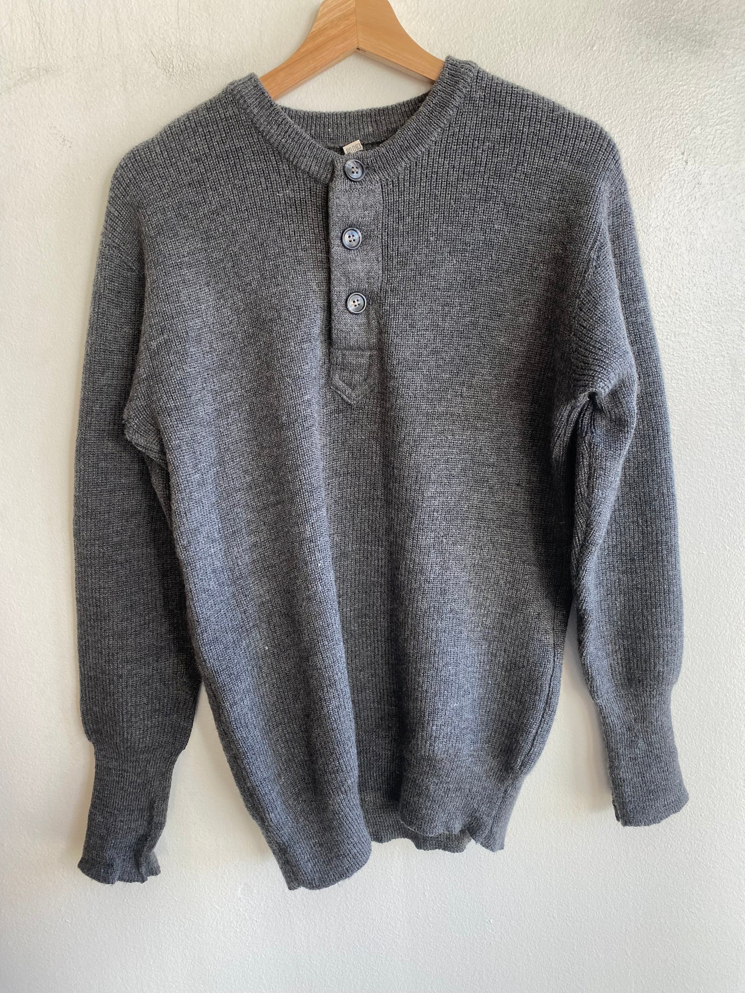 Vintage 1970’s European Military Three-Button Sweater