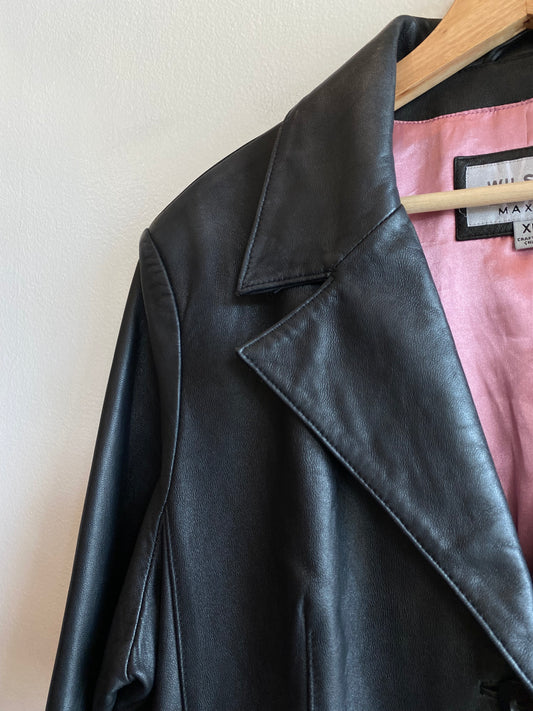 Vintage 1990's Wilson's Leather MAXIMA Black Leather Jacket
