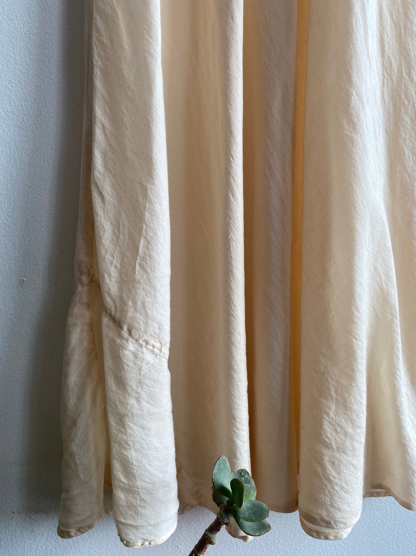 Vintage 90's Off-White Sheer Cotton Maxi Slip Dress