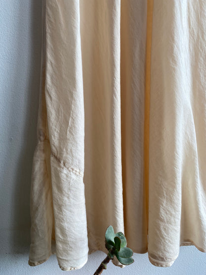 Vintage 90's Off-White Sheer Cotton Maxi Slip Dress