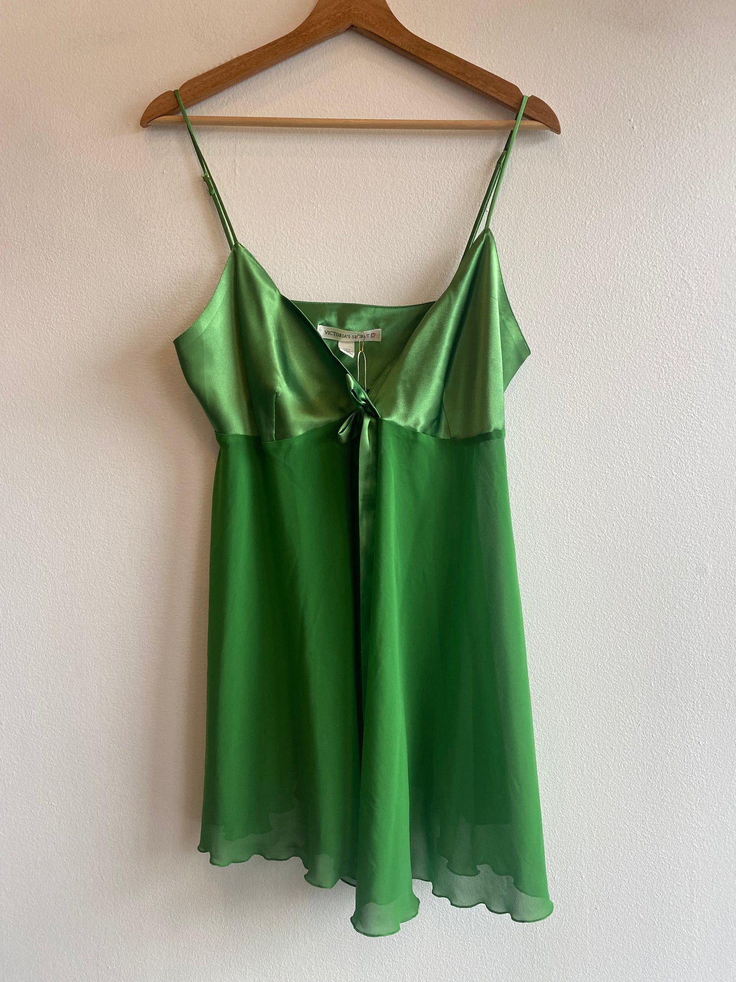 Vintage 90's Green Victoria Secret Mini Slip Dress