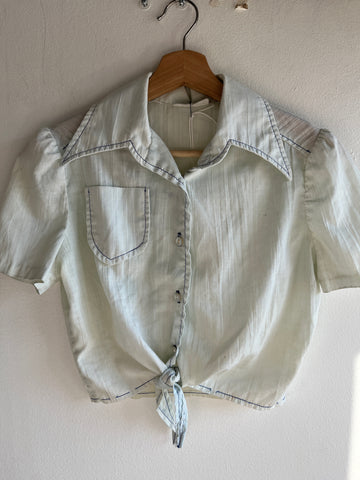 Vintage 1970’s Button-Up Tie Front Shirt