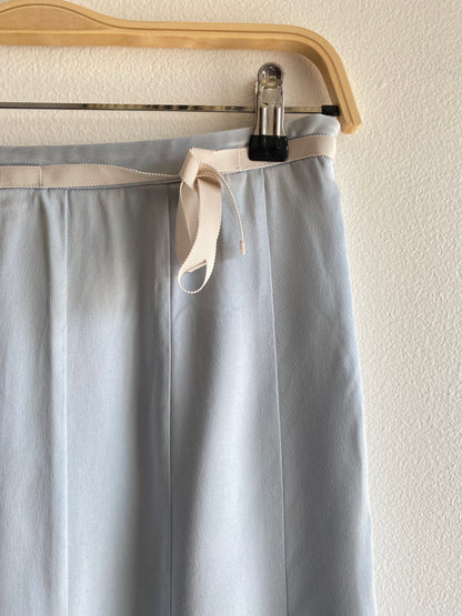 Vintage Y2K baby blue silk midi skirt - La Lovely Vintage 