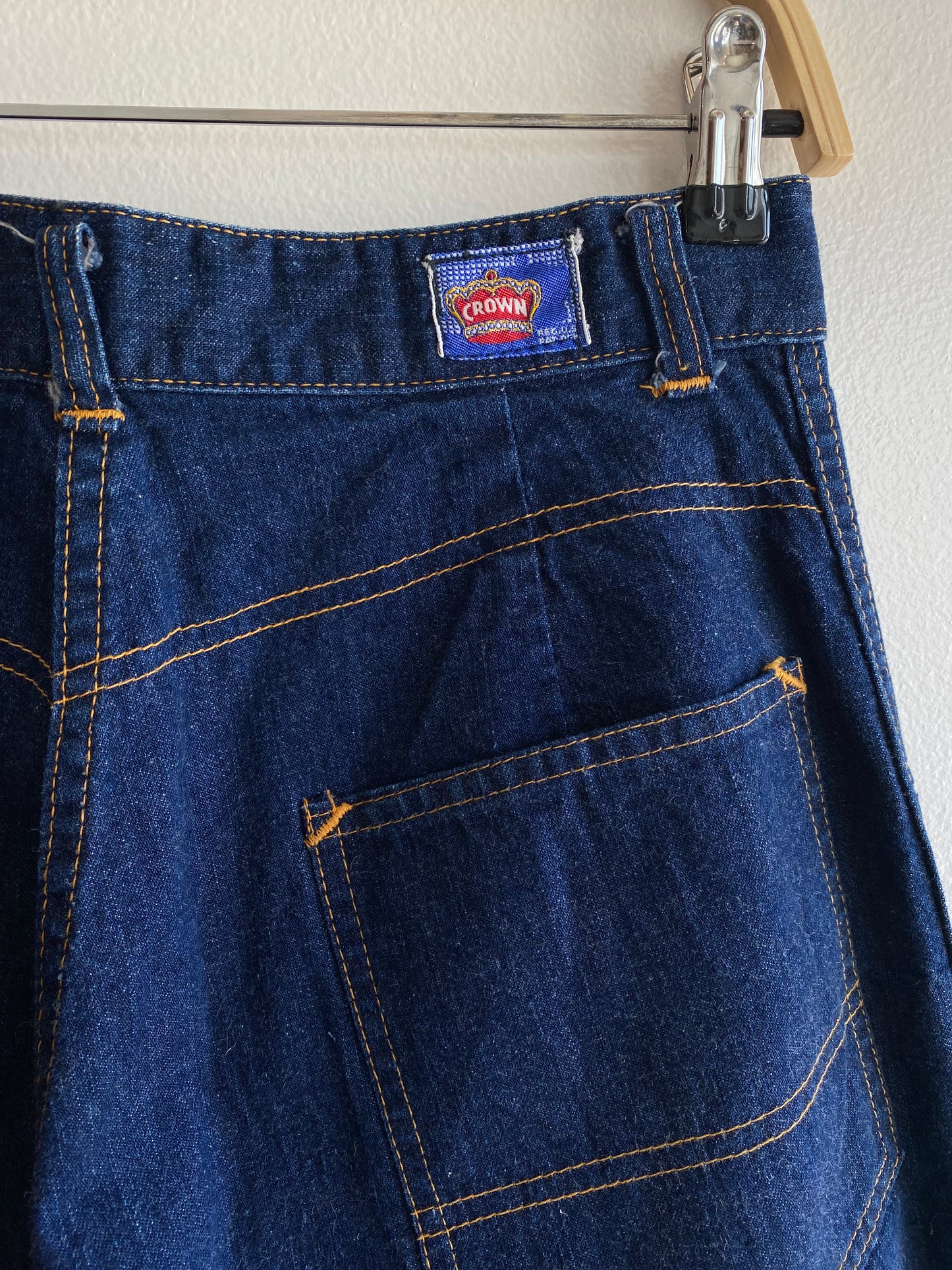Vintage 1940/1950’s Crown One-Wash Denim Side Zip Jeans - La Lovely Vintage 