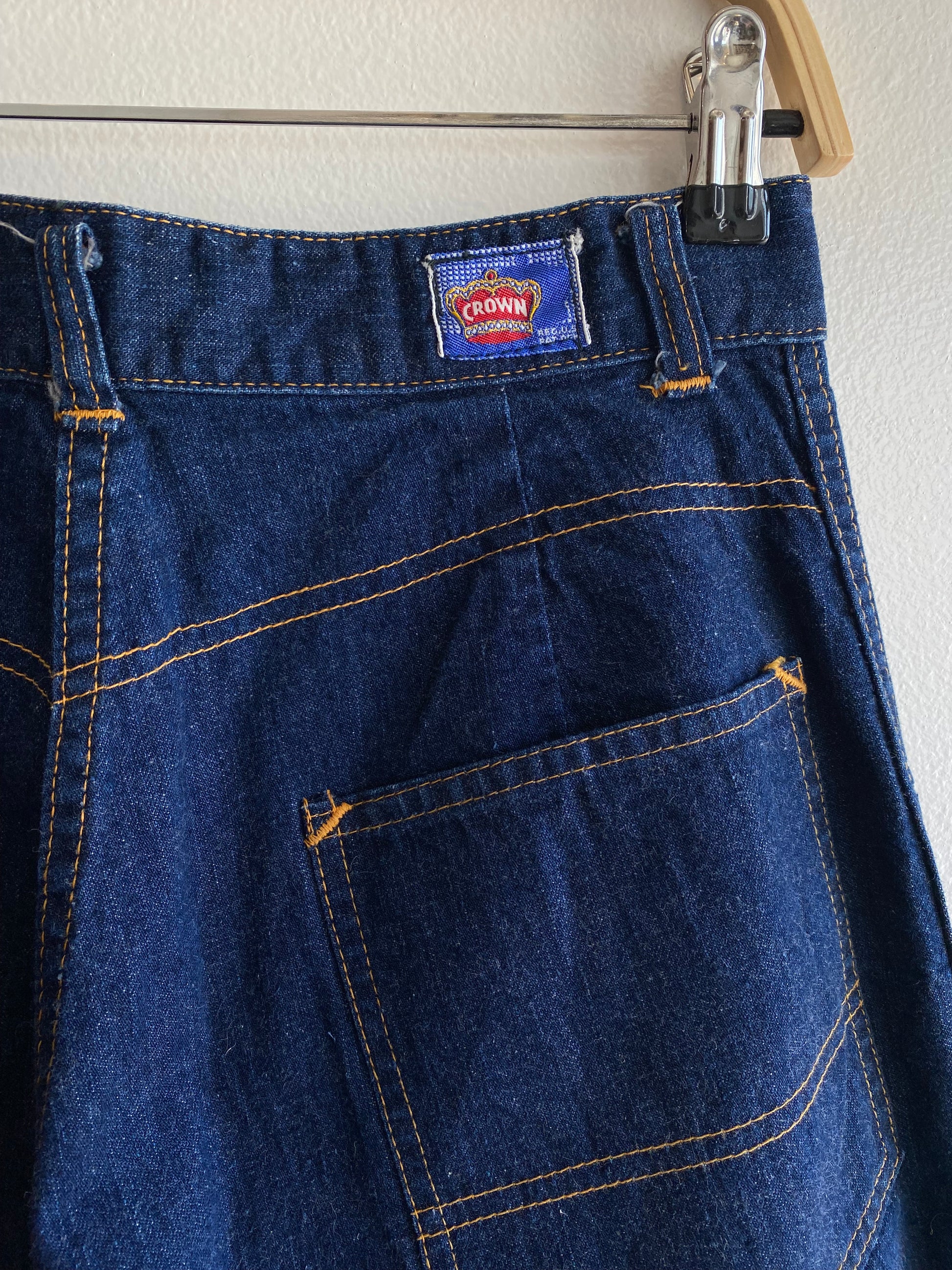 Vintage 1940/1950’s Crown One-Wash Denim Side Zip Jeans - La Lovely Vintage 