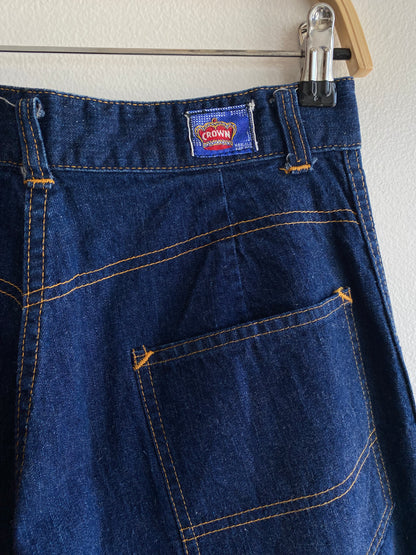 Vintage 1940/1950’s Crown One-Wash Denim Side Zip Jeans - La Lovely Vintage 