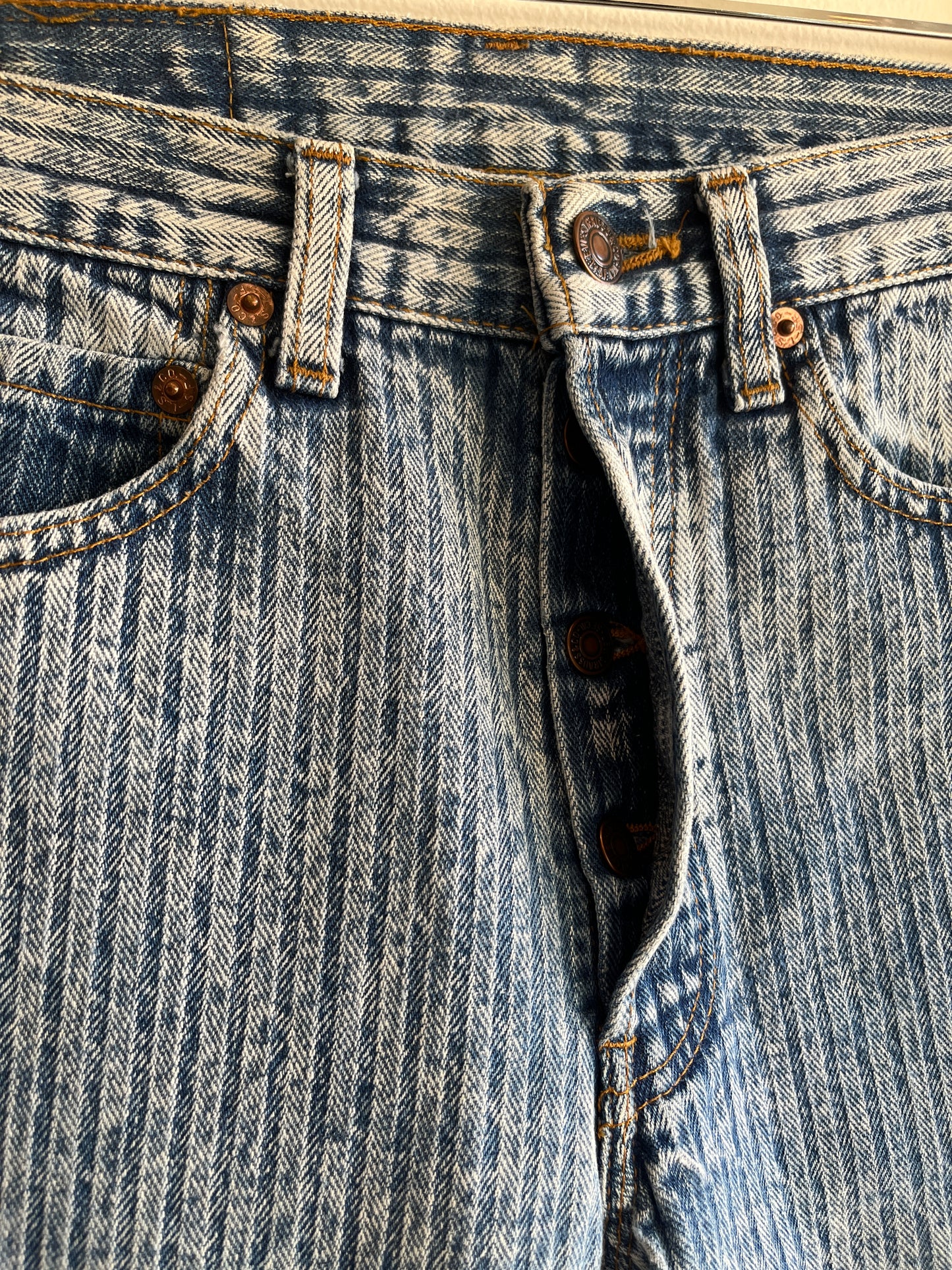 Vintage 1980’s Levi’s 501 Herringbone Denim Jeans - La Lovely Vintage 