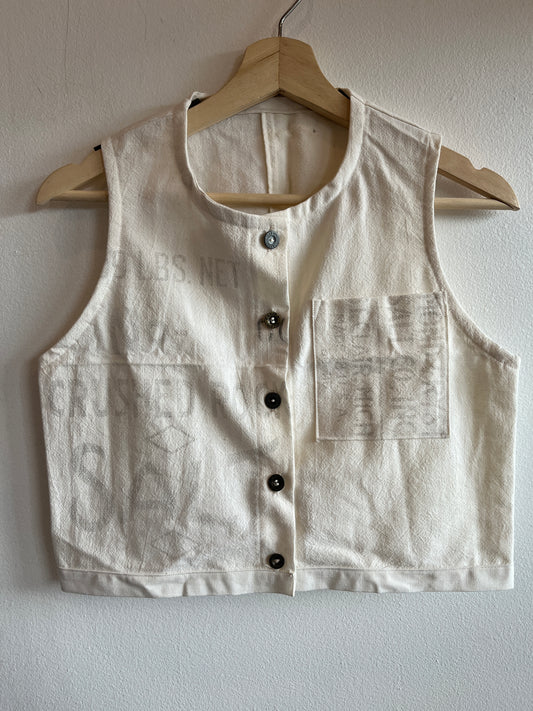 Trash Textiles - Handmade Vintage Feedsack Blouse - La Lovely Vintage 
