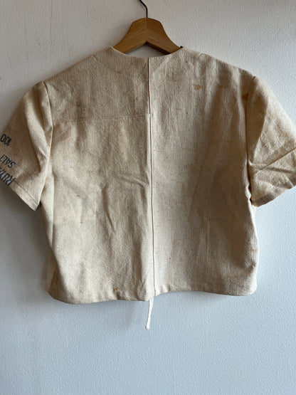Trash Textiles - Handmade Vintage Feedsack Tie-Front Blouse - La Lovely Vintage 