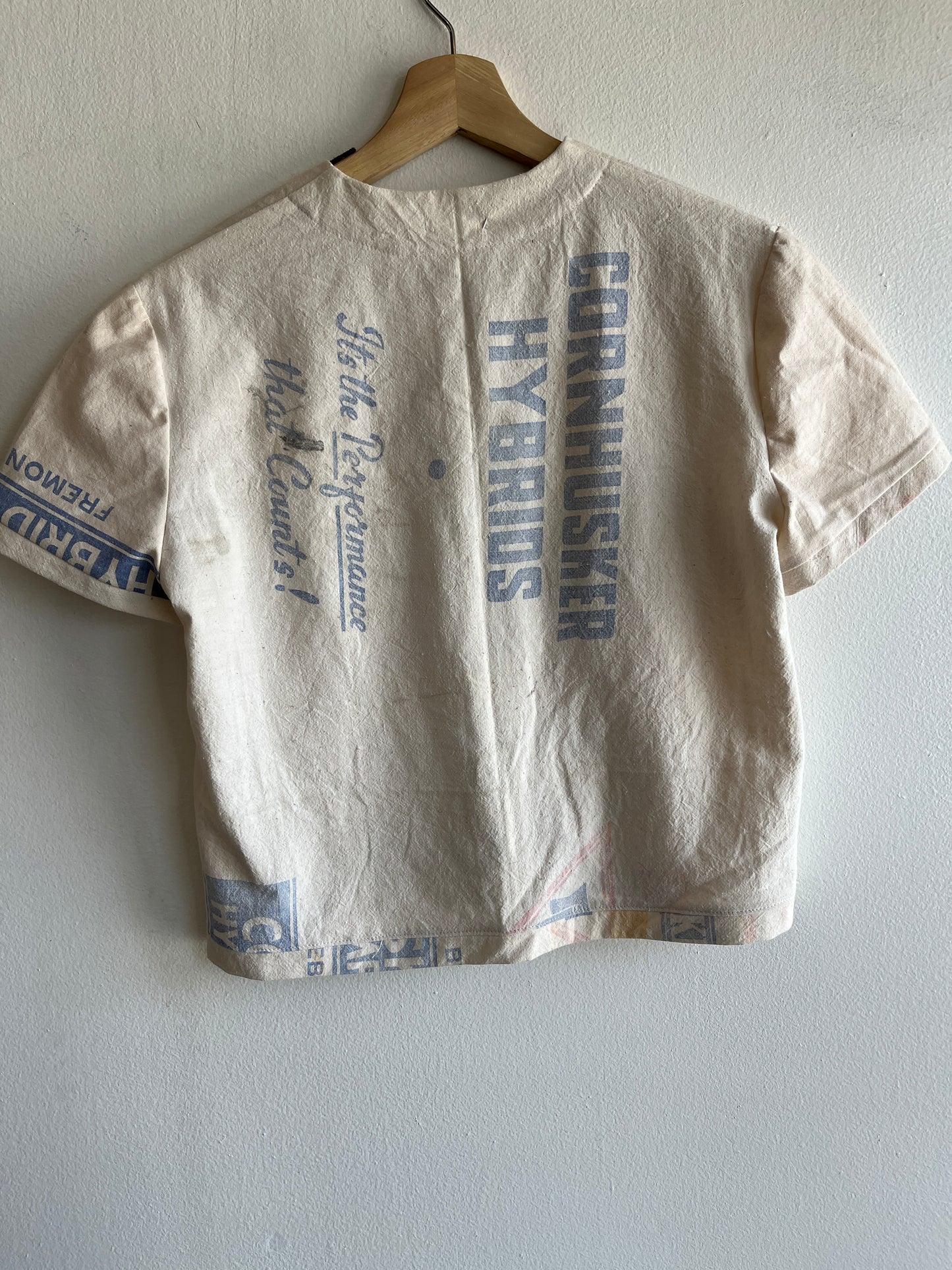 Trash Textiles - Handmade Antique Feedsack Blouse/Shirt