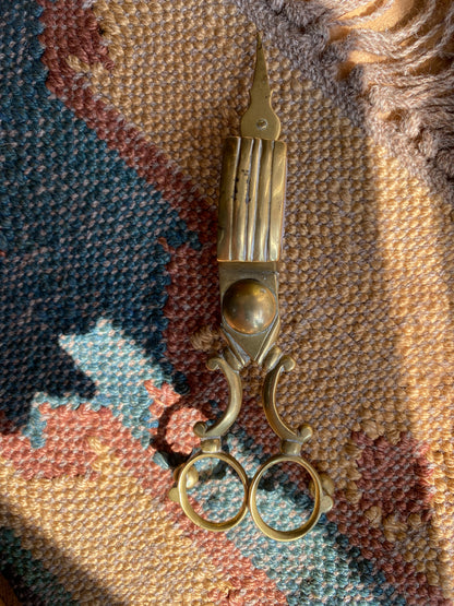 Vintage Brass Wick Trimmers/Snuffer Scissors