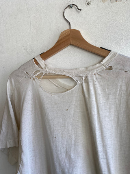 Vintage 1970/80’s Thrashed Blank White T-Shirt