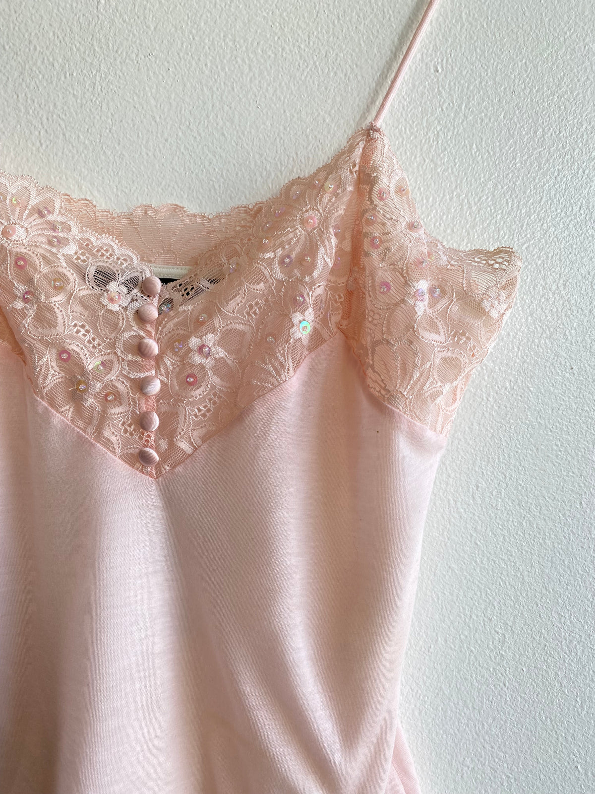 Vintage Y2K Express Baby Pink Lace Cami - La Lovely Vintage 