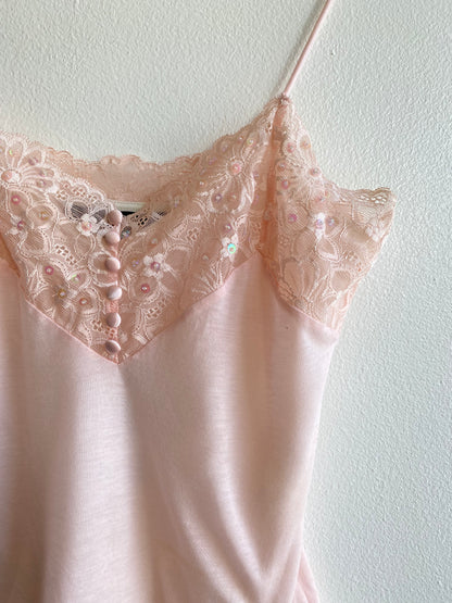 Vintage Y2K Express Baby Pink Lace Cami - La Lovely Vintage 