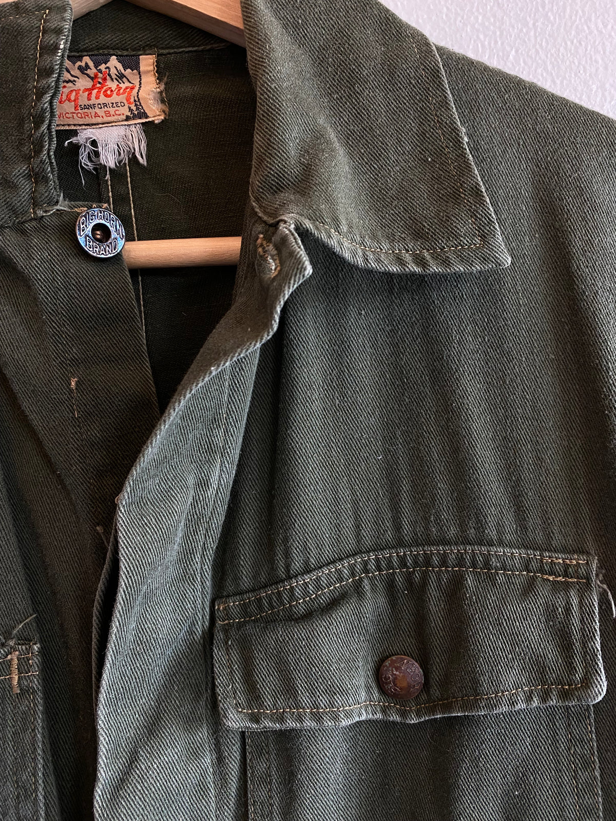 Vintage 1940’s Big Horn Olive Twill Coveralls